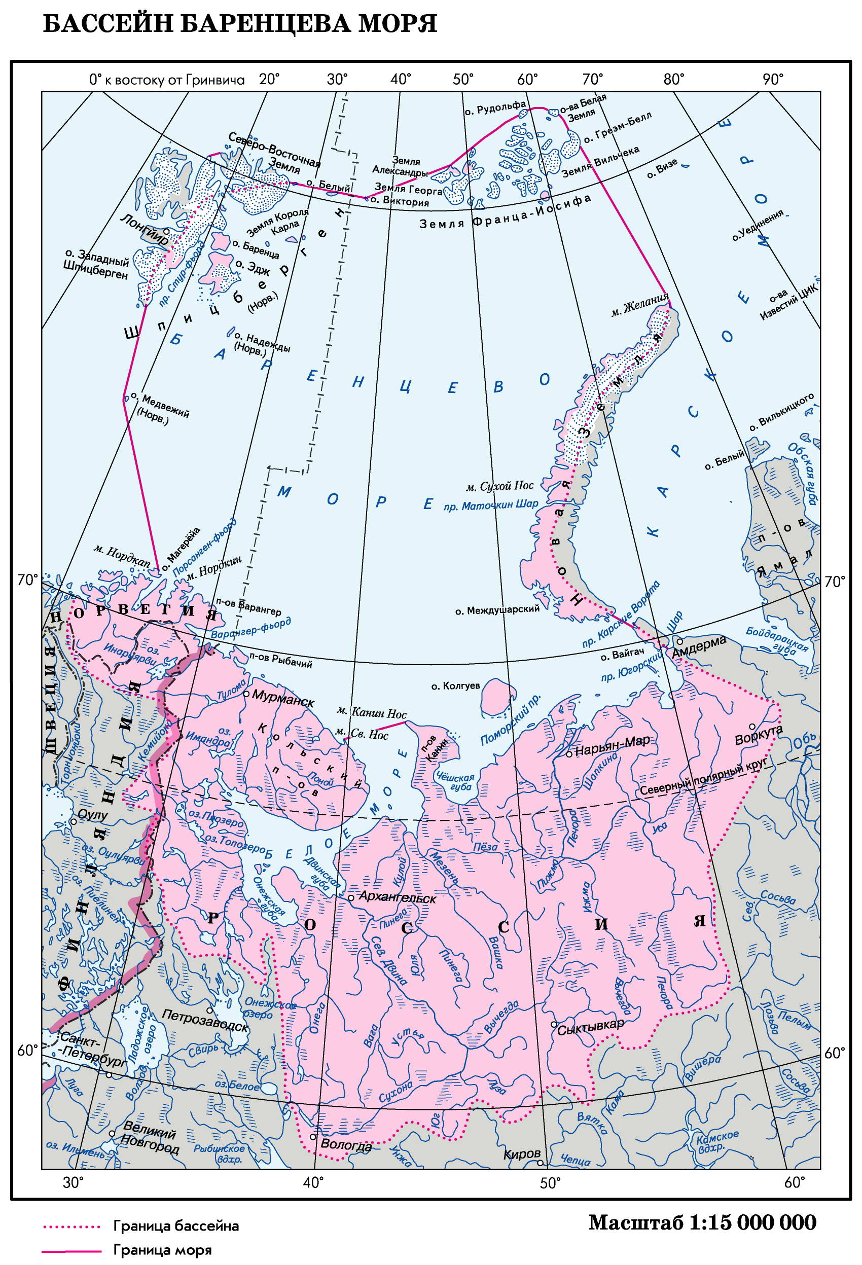 Белое море на карте мира